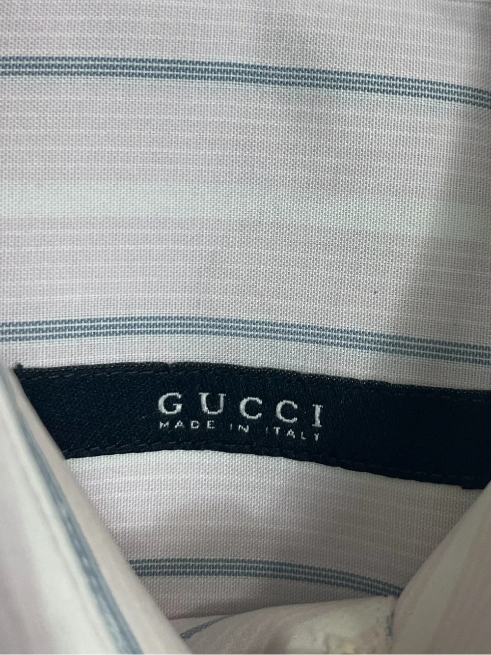GUCCI Button Down Long Sleeve Shirt Men Size 39/15.5” Striped Light Pink Flawed
